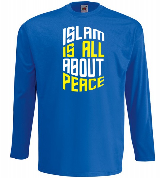 Islam is all about PEACE Langarm T-Shirt - Muslim Halal Wear Blau
