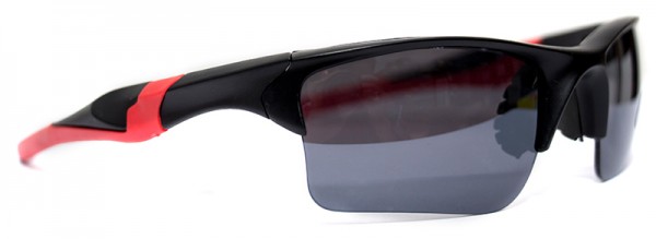 Sportliche Herren Sonnenbrille roter Rahmen schwarze Linse UV400 #LS6614