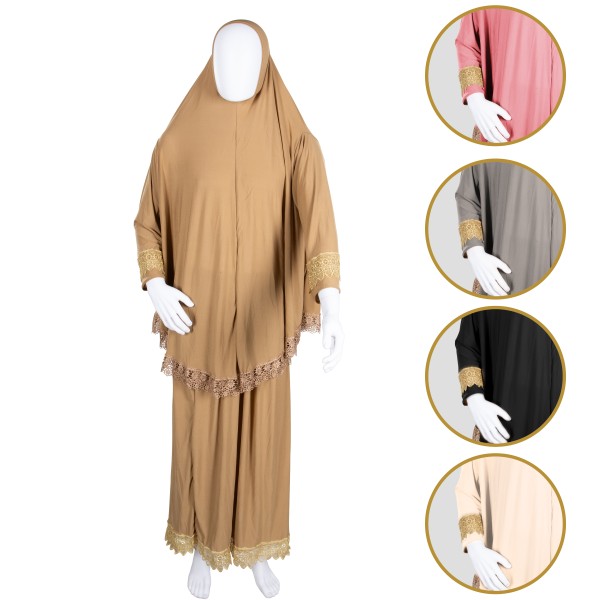 Elegantes Zweiteiliges Hijab-Set für Damen – Verfügbar in fünf Farben