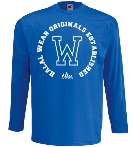 Halal Wear Original Established Langarm T-Shirt - Muslim Halal Wear Blau