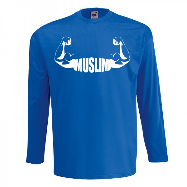 Muslim Power Langarmshirt Halal Wear Blau