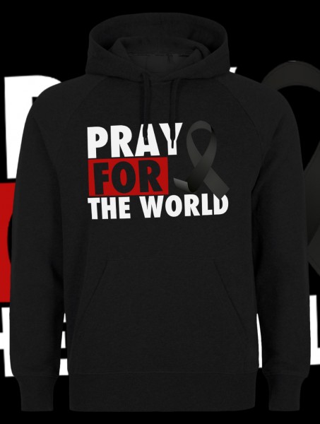 Pray for the World Kapuzenpullover Hoody Hoodie Black Schwarz