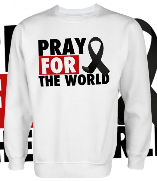 Pray for the World Pullover White Weiß