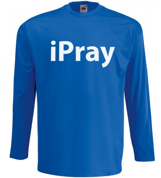 iPray Langarm T-Shirt Halal Wear Blau