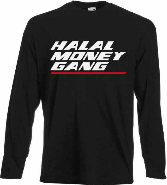 Halal Money Gang Langarm T-Shirt - Muslim Halal Wear Black