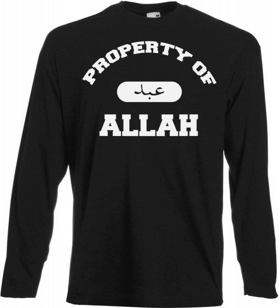 Property of Allah Langarm T-Shirt - Muslim Halal Wear Black