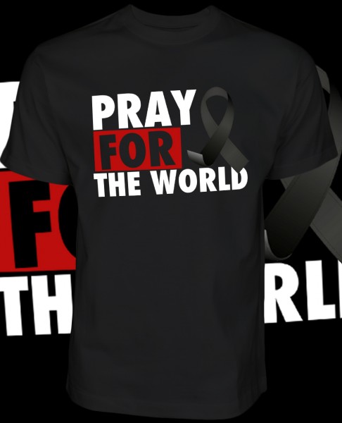 Pray for the World Shirt T-Shirt Black Schwarz