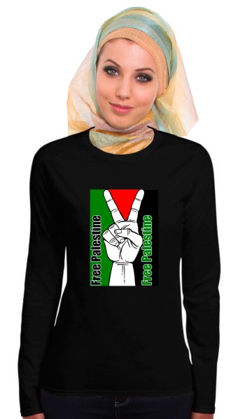 Free Palestine Gaza Freiheit für Palästina-Halal-Wear Women Langarm Shirt