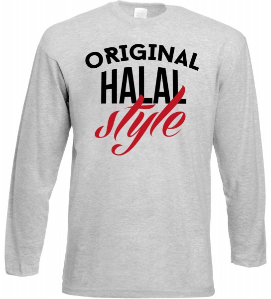 Original Halal Style Langarm T-Shirt - Muslim Halal Wear Grey