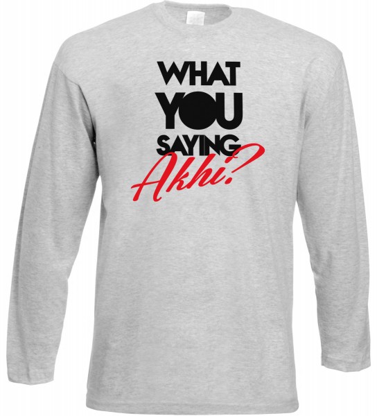 What you saying Akhi? Langarm T-Shirt - Muslim Halal Wear Grey