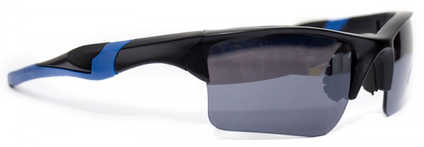 Sportliche Herren Sonnenbrille blauer Rahmen schwarze Linse UV400 #LS6614