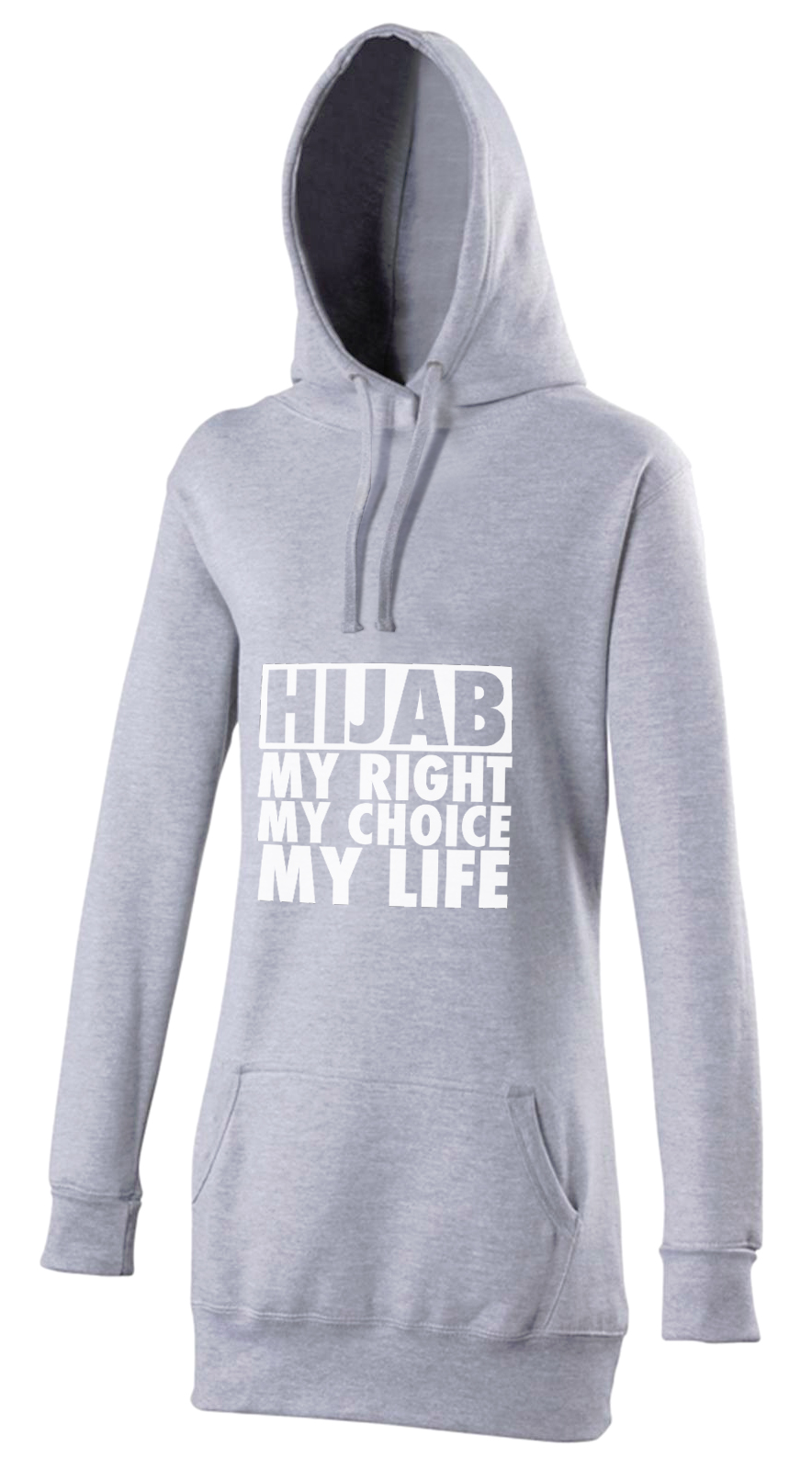 HIJAB my right my choice my life mit weißer Aufschrift Halal-Wear