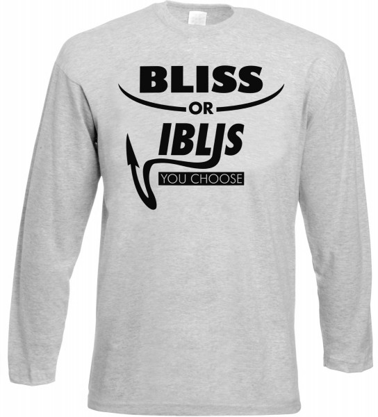 Bliss or Iblis Langarm T-Shirt - Muslim Halal Wear Grey
