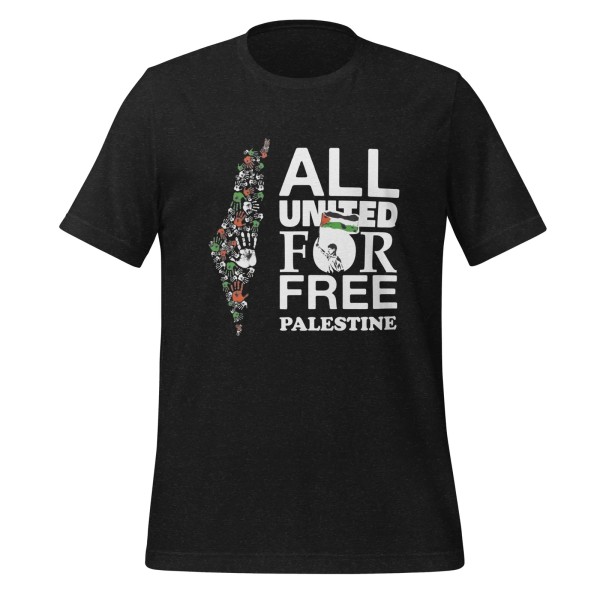 All united for Free Palestine - T-shirt Schwarz