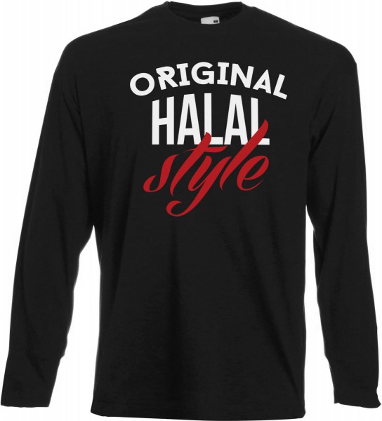 Original Halal Style Langarm T-Shirt - Muslim Halal Wear Black